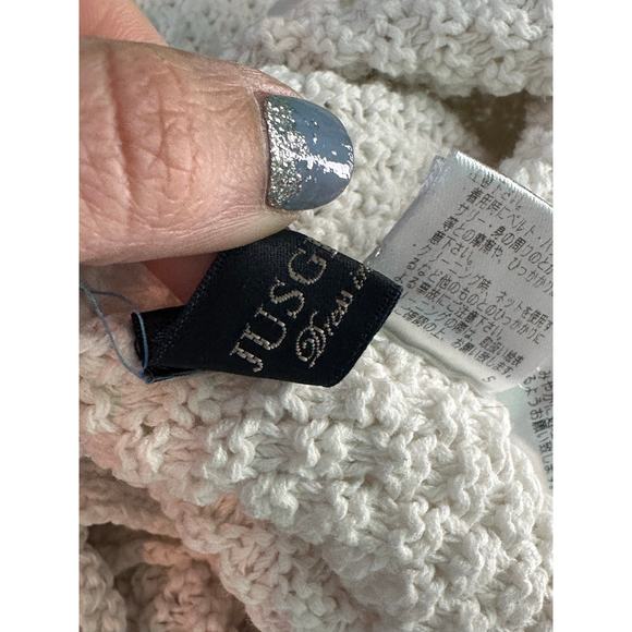 Jusglitty white 3/4 sleeves back laced up sweater size 2 - Picture 3 of 11